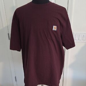 Carhartt Men's Burgundy Short Sleeve Tee